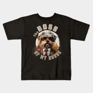 Maltese Dog - The Boss of my house Kids T-Shirt